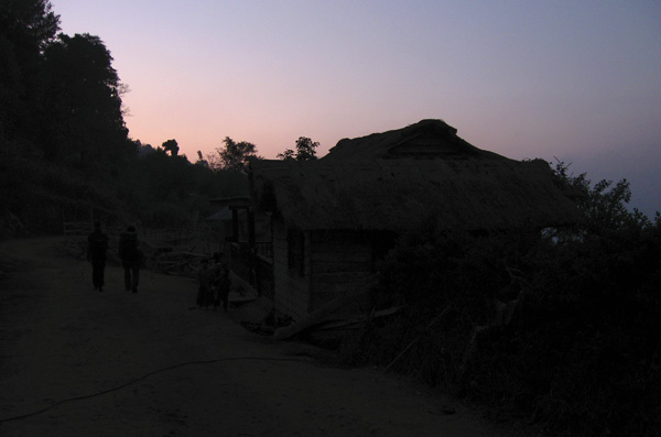 On a village road in Chin hills